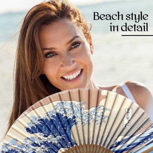 Folding Hand Fan for Women Wooden Folding Bamboo Gan Hand Fans for Women Foldabl - Picture 7 of 7